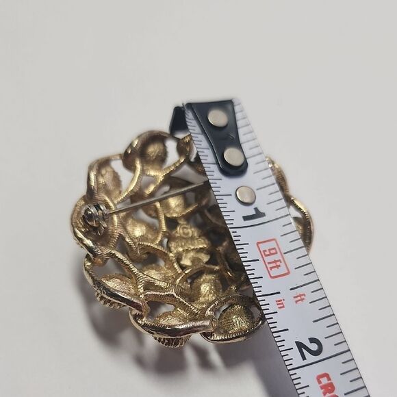 Signed SARAH COVENTRY "Moon Lites" Iridescent Multicolored Rhinestone Brooch - Picture 4 of 4